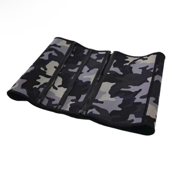 Adjustable Waist Trimmer 10” W 28” - 36” Camo Print Microban Neoprene 3 Zipper - Picture 3 of 12